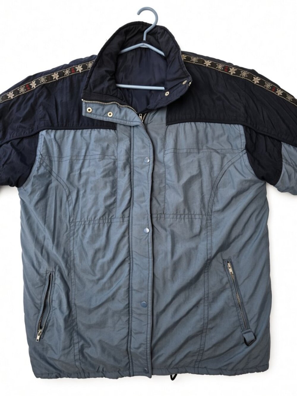 Vintage Two-Tone Blue Embroidered Jacket